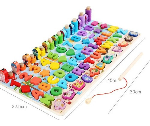 Brinquedo Educativo De Madeira Montessori Número Sete Em Um - Imagem 5