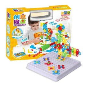 Furadeira Elétrica Infantil Puzzle Block De 251 Peças Brico