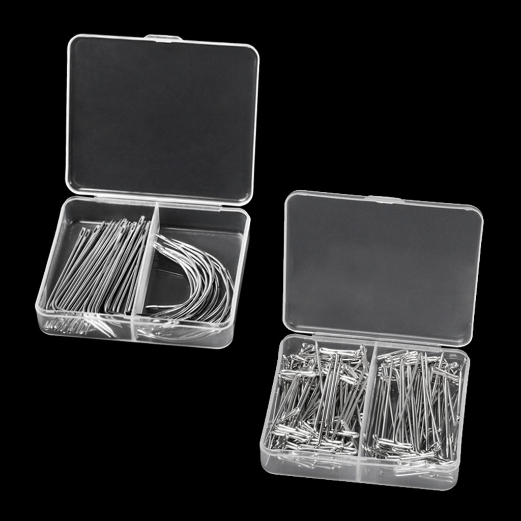 2 Encaixotado Striaght Curvada T Tipo Peruca Diy Suprimentos - Imagem 6