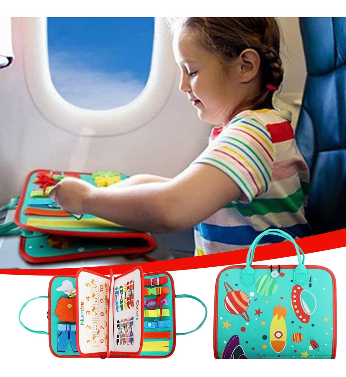 Com Fivelas, Atividades Para Crianças Pequenas Para Viagens, - Imagem 2