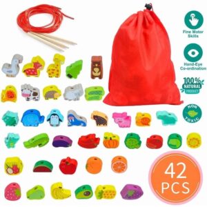 Brinquedos Educativos Infantis De Madeira Com Miçangas, 42 U