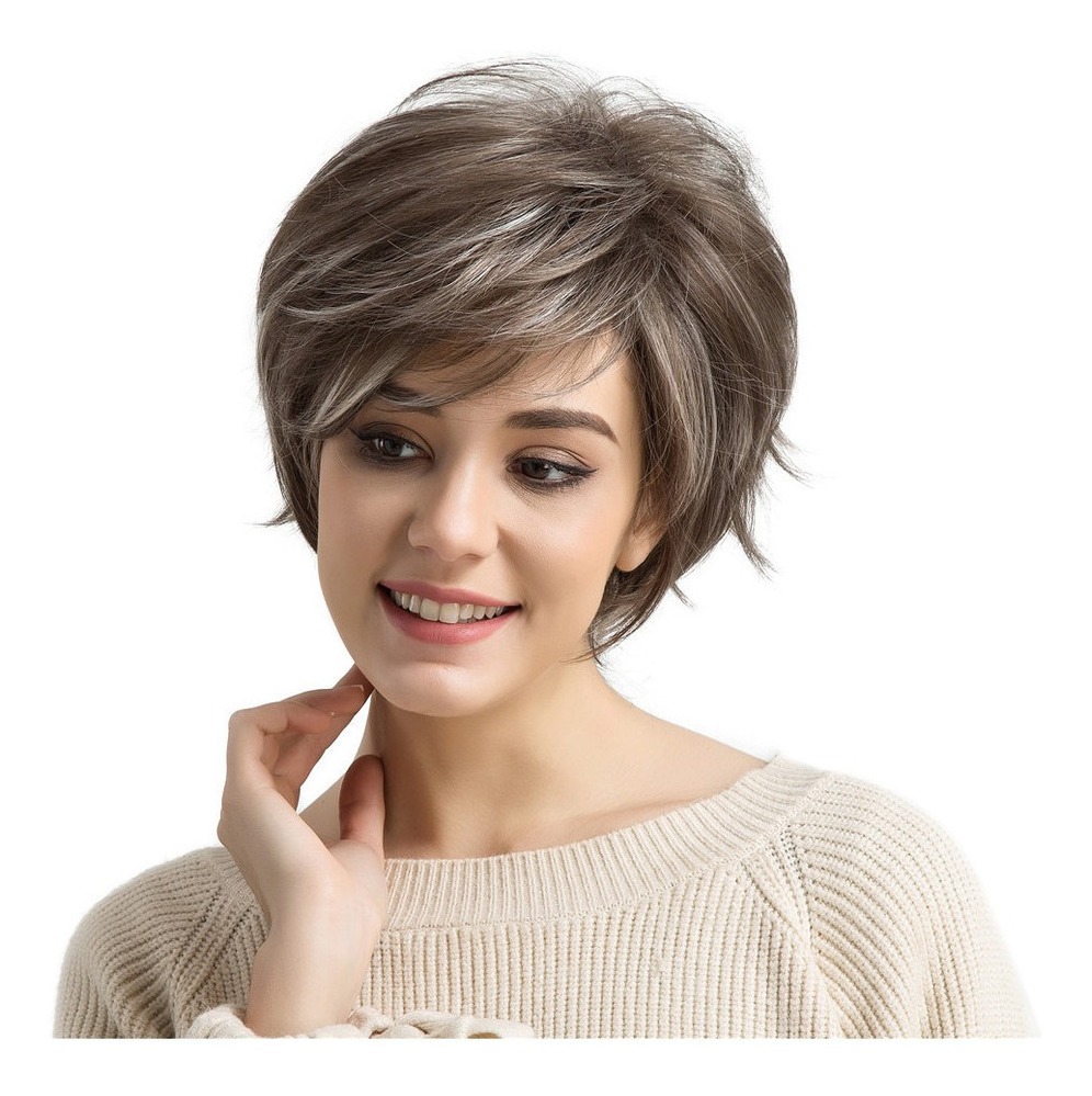 Peruca Curto Corte De Cabelo Perucas Curto Cabelo Humano Per - Imagem 3