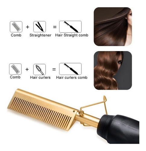 Pente Quente Elétrico Alisador Cabelo Crespo Chapinha Antiga - Imagem 4