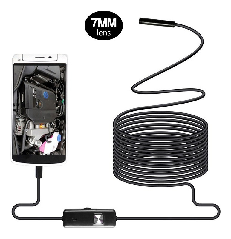 10m 7mm Android Endoscópio Câmera Flexível Ip67 6leds