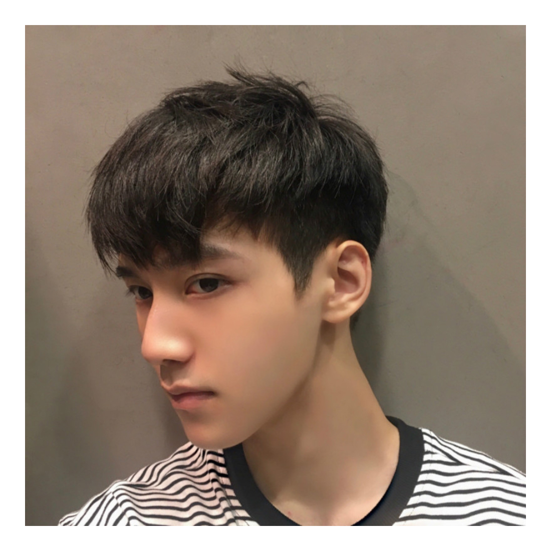 Peruca Masculina Com Franja Inclinada, Cabelo Curto E Reto, - Imagem 2