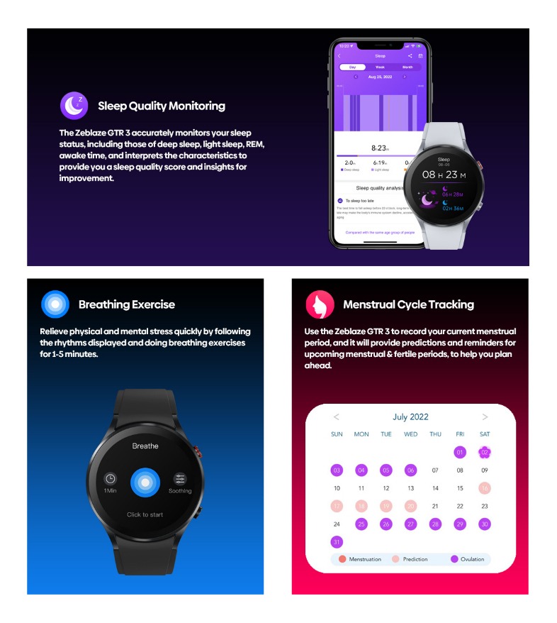 Smartwatch Zeblaze Gtr 3 À Prova D'água Ao Ar Livre - Imagem 15