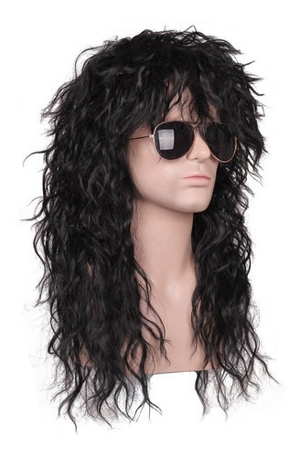 Peruca Cabelo Longo Encaracolado Masculino Ouro 70s 80s - Imagem 10