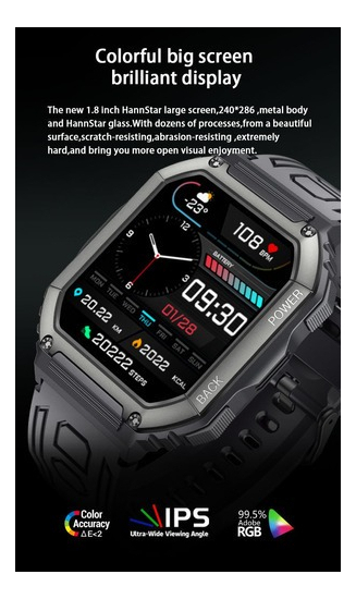 Smartwatch Tático Masculino Para Esportes Militares - Imagem 7