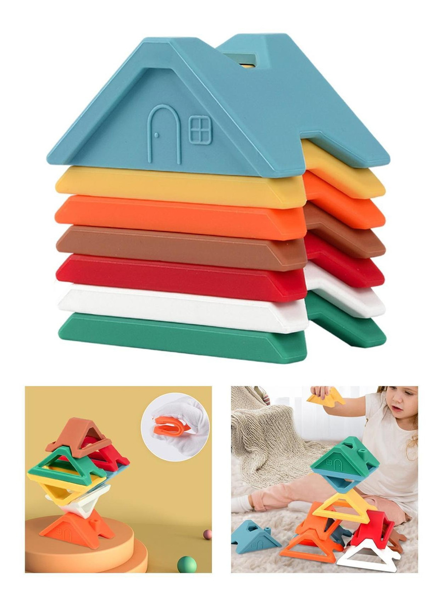 De Empilhamento De Silicone Criativos Pré-escolares Blocos - Imagem 38