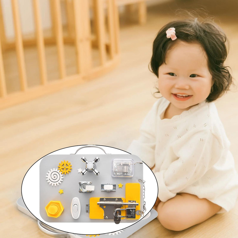 Montessori Toddler Toddler Busy Board Aprendendo Hand - Imagem 35