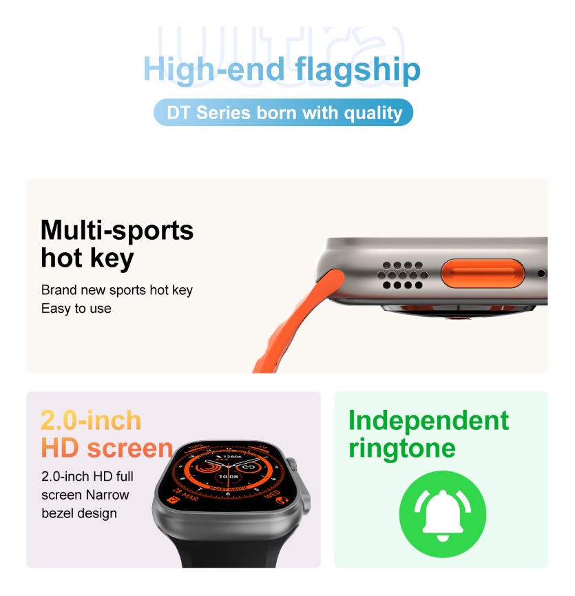 Smartwatch Lemfo Dt8 Ultra Bluetooth - Imagem 2