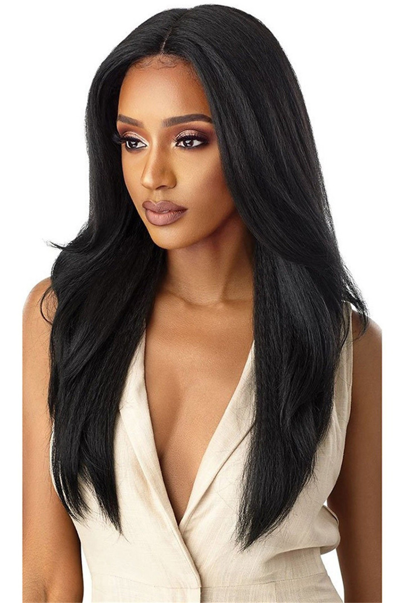 Peruca, Cabelo Médio, Cabelo Liso, Feminino, Preto, Gradient - Imagem 4