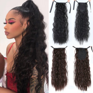 Peruca De Rabo De Cavalo African Braid Fluffy Corn Perm