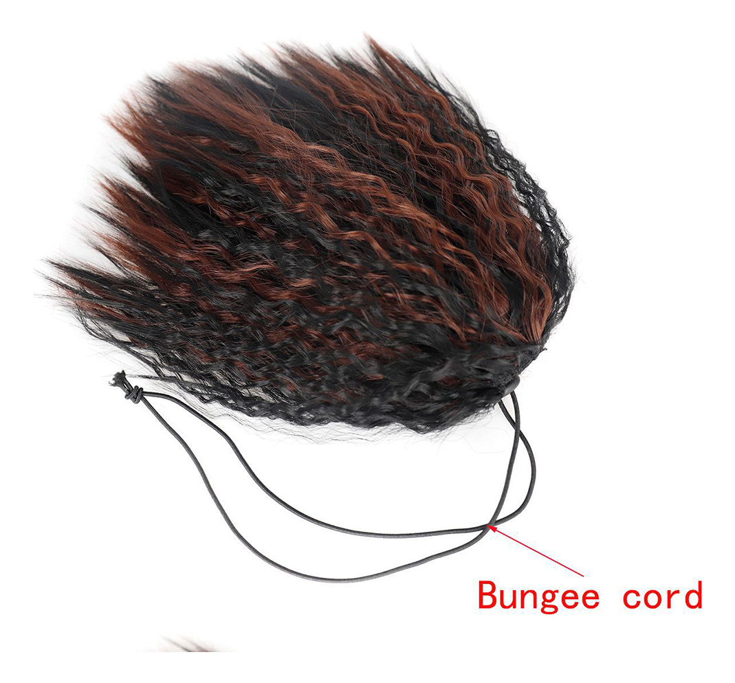 Peruca Com Rabo De Cavalo, Extensão De Cabelo Curto Encaraco - Imagem 7