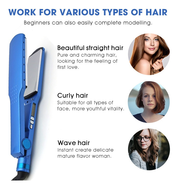 Alisador De Cabelo Molhado E Seco Blue Nano Titanium - Imagem 3