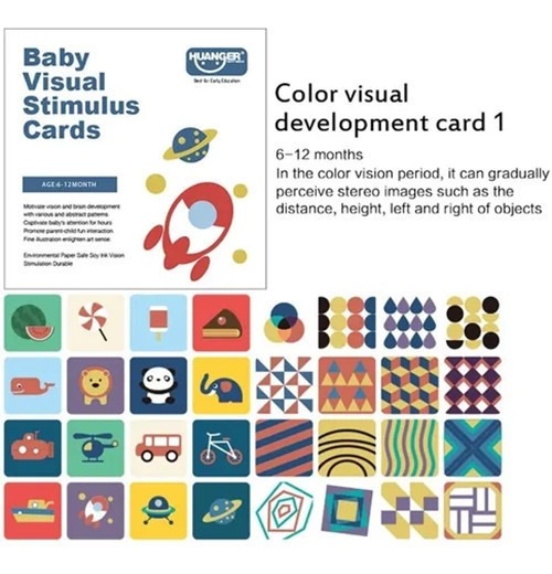 Brinquedo De Cartão De Estimulação Visual Montessori Para Ed - Imagem 7