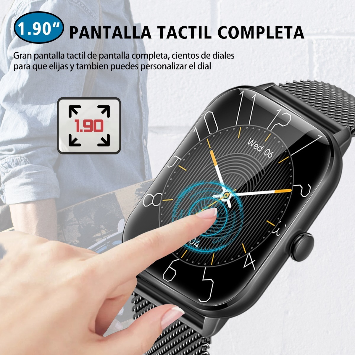 1.9 Relógio Inteligente Masculino Smartwatch Masculino Llama - Imagem 2