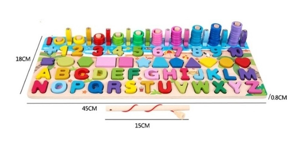 Lazhu Brinquedos De Madeira Montessori, Placa De Pesca, - Imagem 4