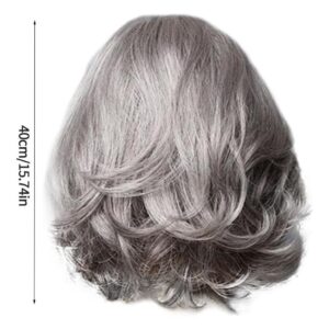 Peruca Feminina Cabelo Sintético Cinza Peruca De Onda De Cab