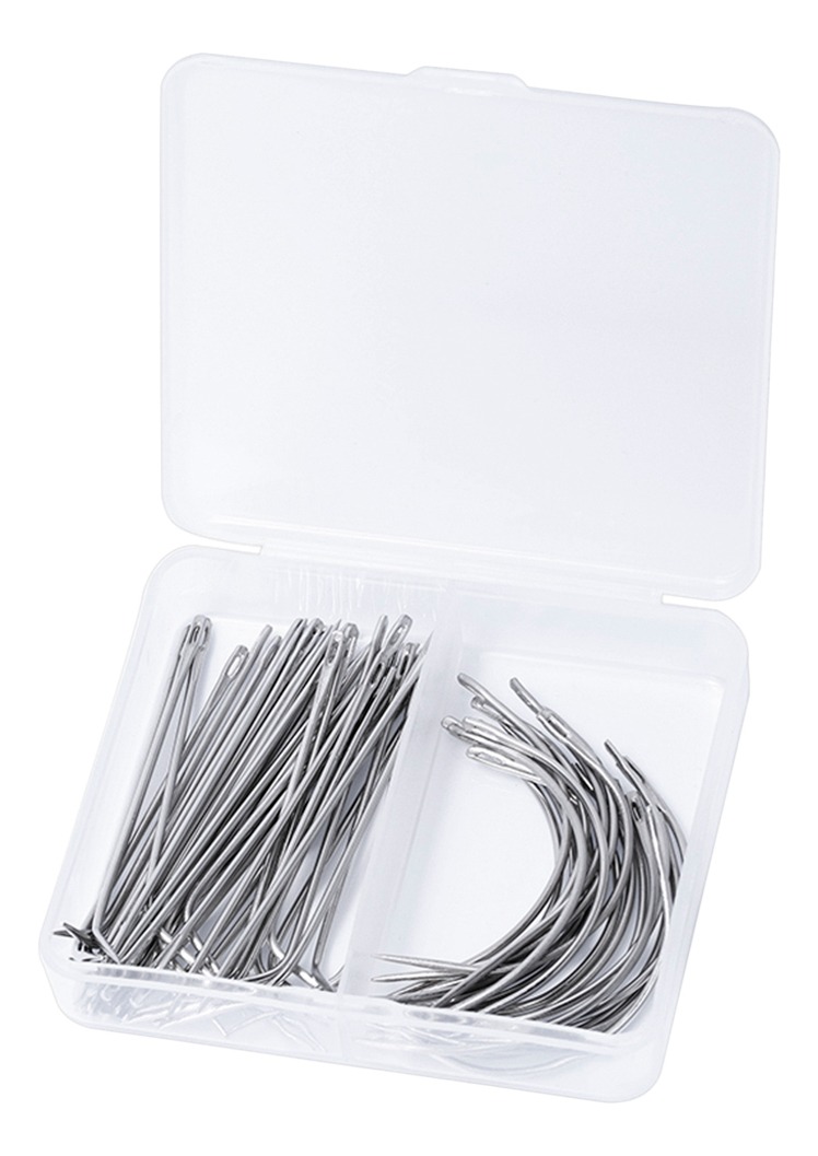 2 Encaixotado Striaght Curvada T Tipo Peruca Diy Suprimentos - Imagem 10