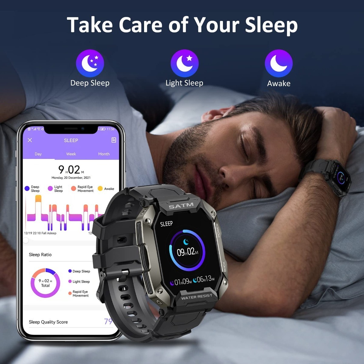 Fitness Tracker Smartwatch Para Homens - Imagem 4