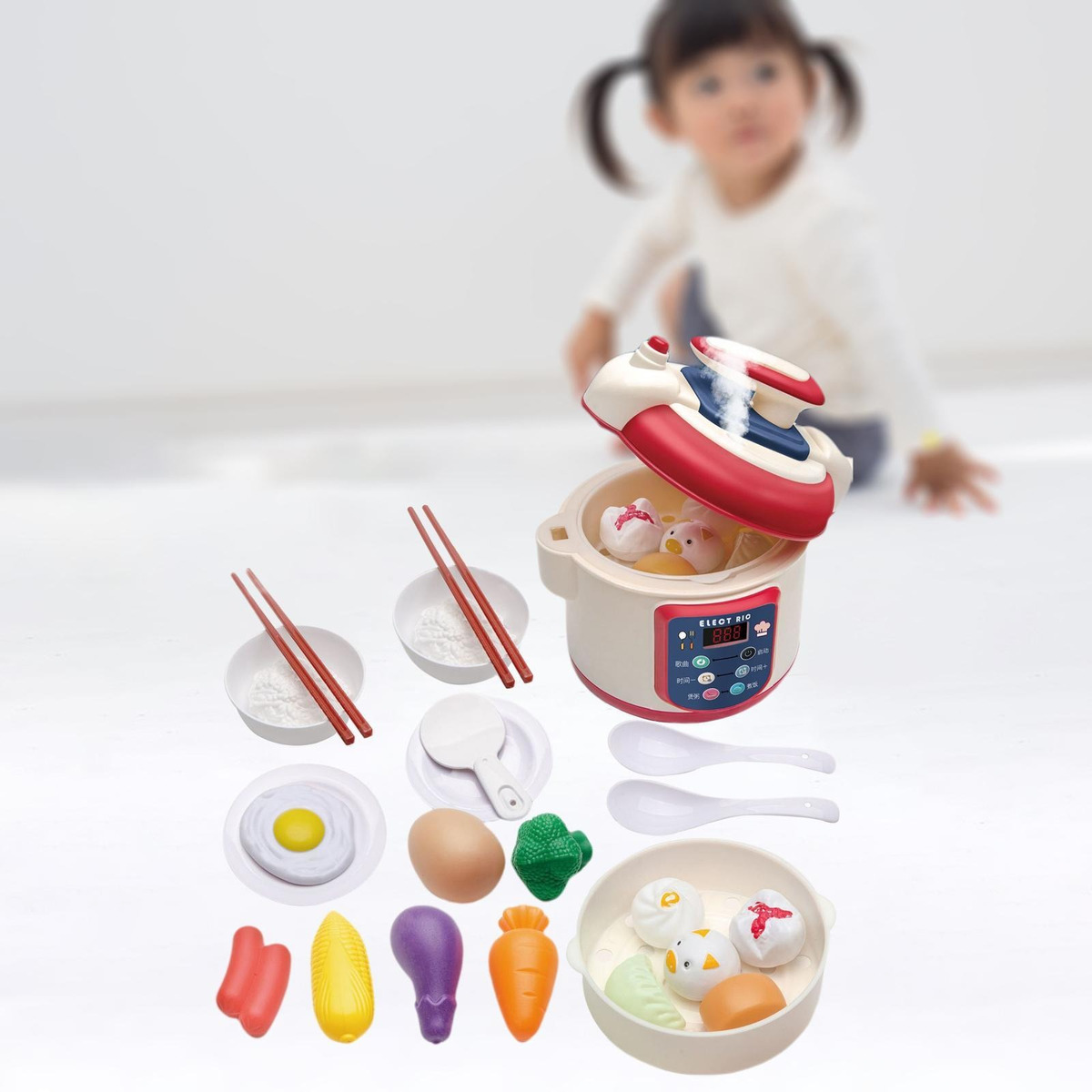 25 Peças De Cozinha Brinquedo Panela De Arroz Infantil - Imagem 8