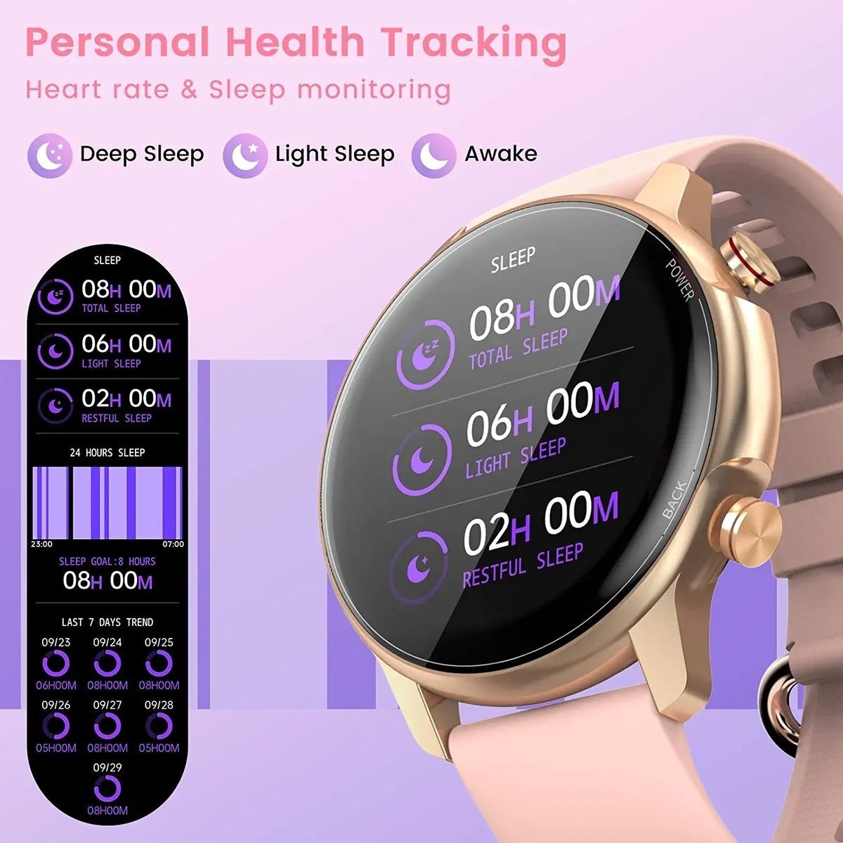 Smartwatch Para Homens Mulheres 5atm Relógios De Fi - Imagem 3