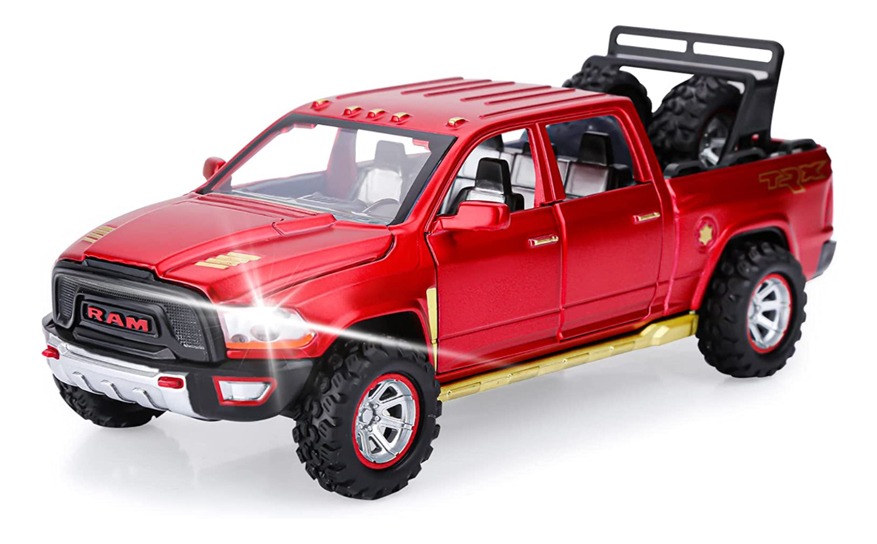 Caminhões De Brinquedo Infantis Ram Trx Metal Com Luz E Som