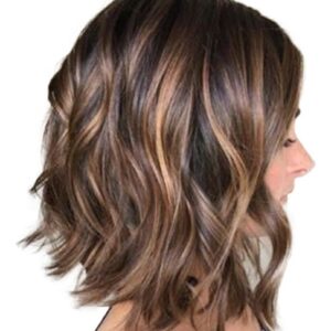 Perucas De Cabelo Humano K Short Wavy Bobo Rose Net
