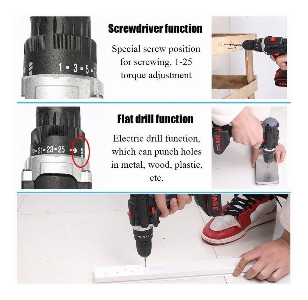 Kit Furadeira Skil Furadeira 36v2 Baterias - Imagem 4