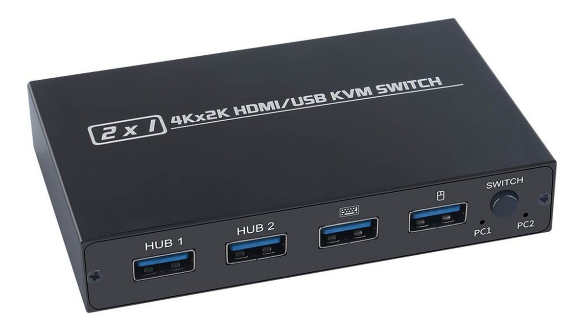 Caixa Divisora De Comutador 4k Hdmi Usb Kvm 2x1 8005 - Imagem 2