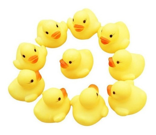 100pcs Mini Patos De Banho De Borracha Amarela Bonito - Imagem 5