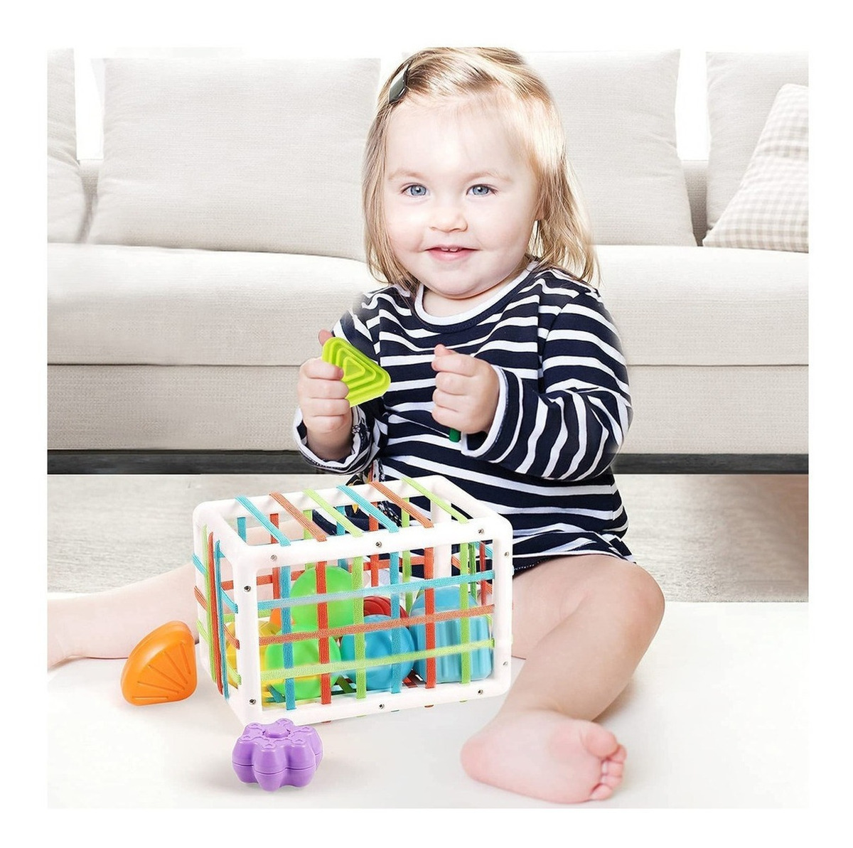 Cubo Sensorial De Habilidades Motoras Montessori Toy - Imagem 8