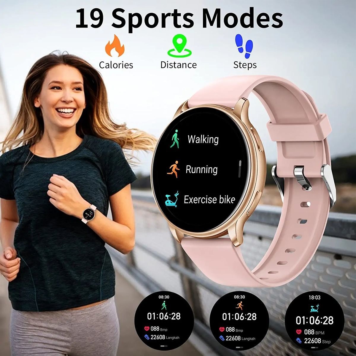 Smart Watch Atender/fazer Chamadas Para Mulheres Homens Rast - Imagem 9