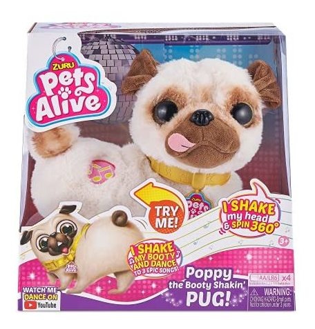 Pets Alive Poppy The Booty Shakin Pug Dança Interativa