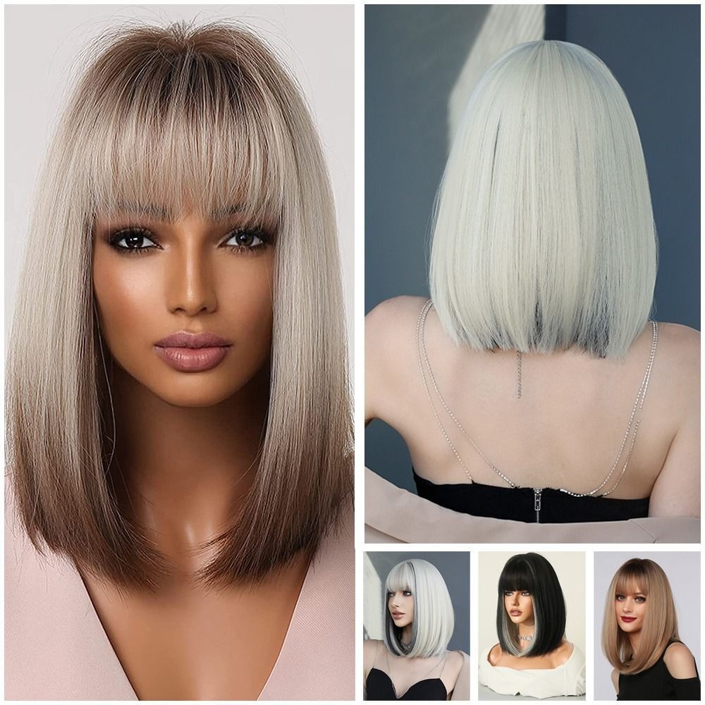 Cabelo Loiro Curto Perucas De Cabelo Curto Cabelo Liso Peruc - Imagem 21