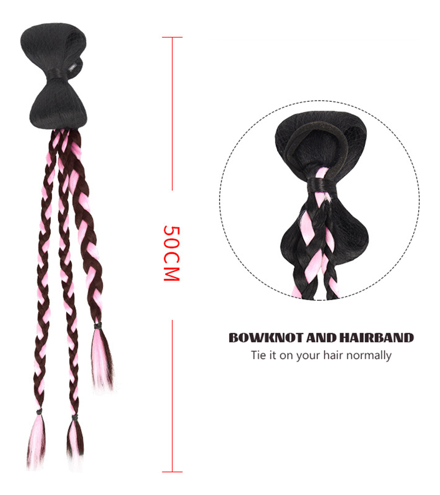 Peruca Com Trança De Rabo De Cavalo, Acessórios De Cabelo Mu - Imagem 6