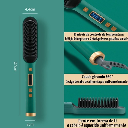 Basiqe Elegante Prancha Alisadora Escova Anion Cabelo Elegan - Imagem 4
