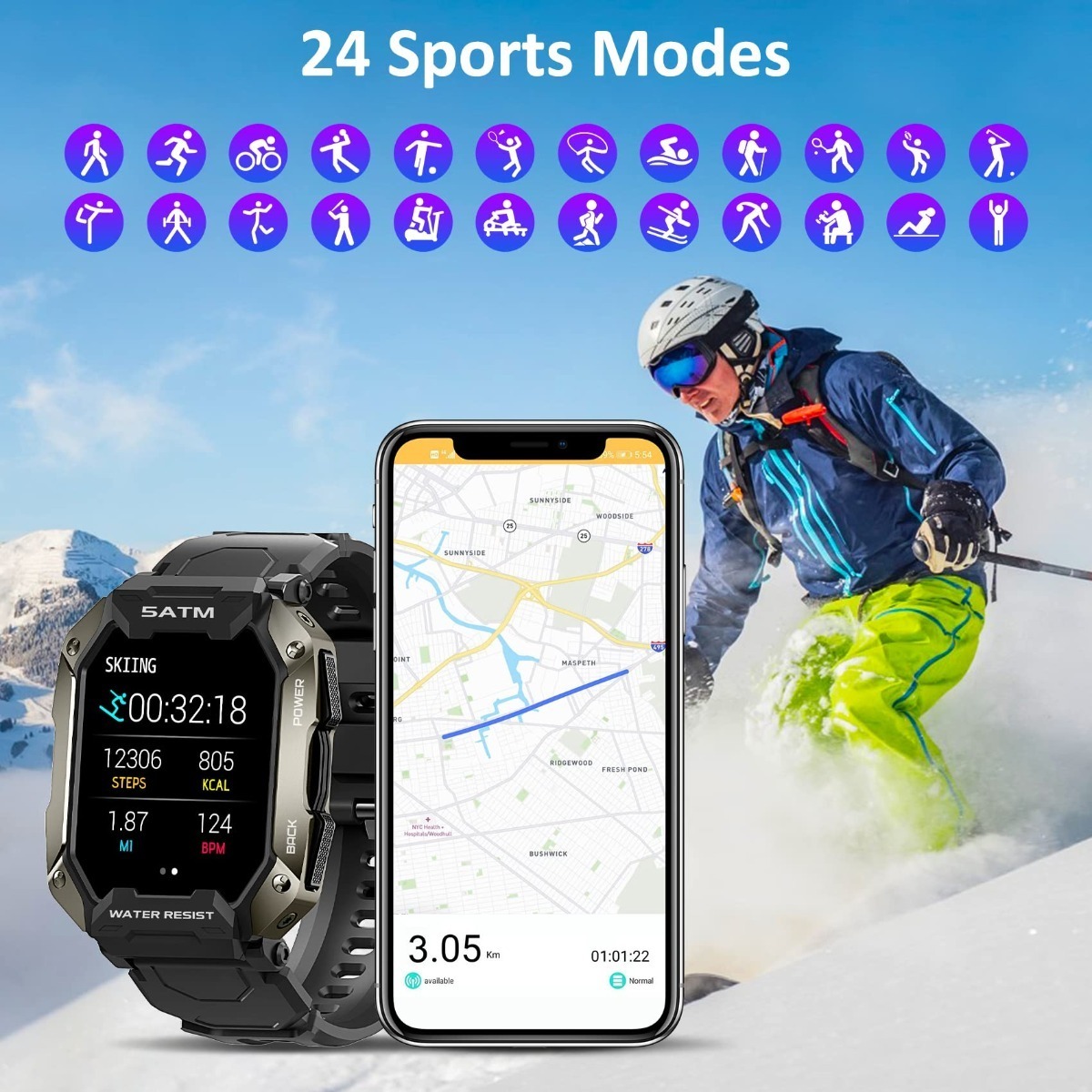 Fitness Tracker Smartwatch Para Homens - Imagem 7