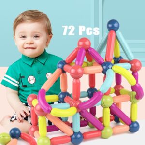 72 Pçs Brinquedos De Ima Blocos De Educativo Montar Infantil