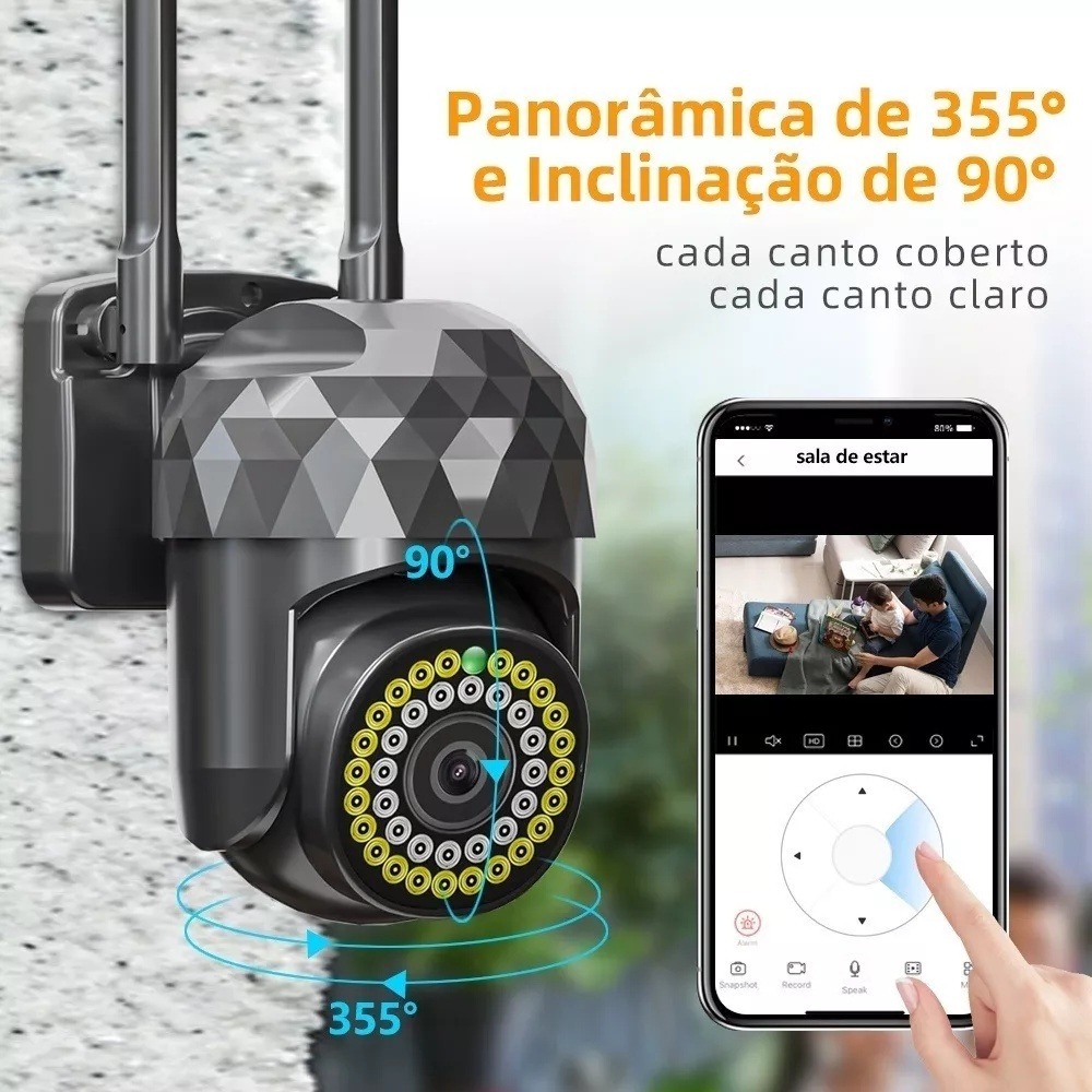 Câmera Externa Wifi Ip Prova D'água Infravermelho 1080p Yl07 - Imagem 6