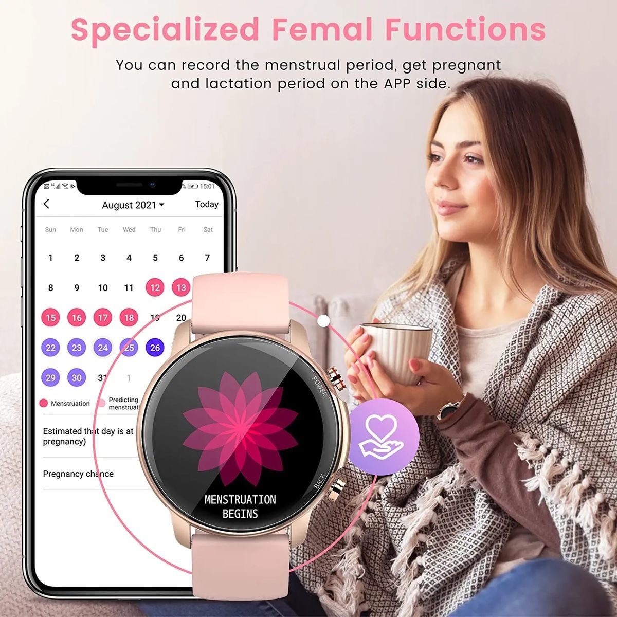 Smartwatch Para Homens Mulheres 5atm Relógios De Fi - Imagem 2