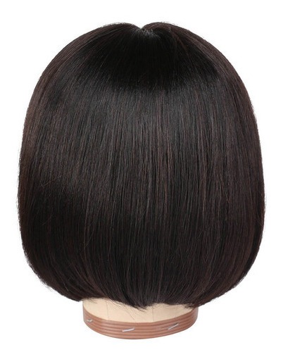 Peruca Natural Cabelo Humano Curto Bob Liso 25cm - Imagem 3