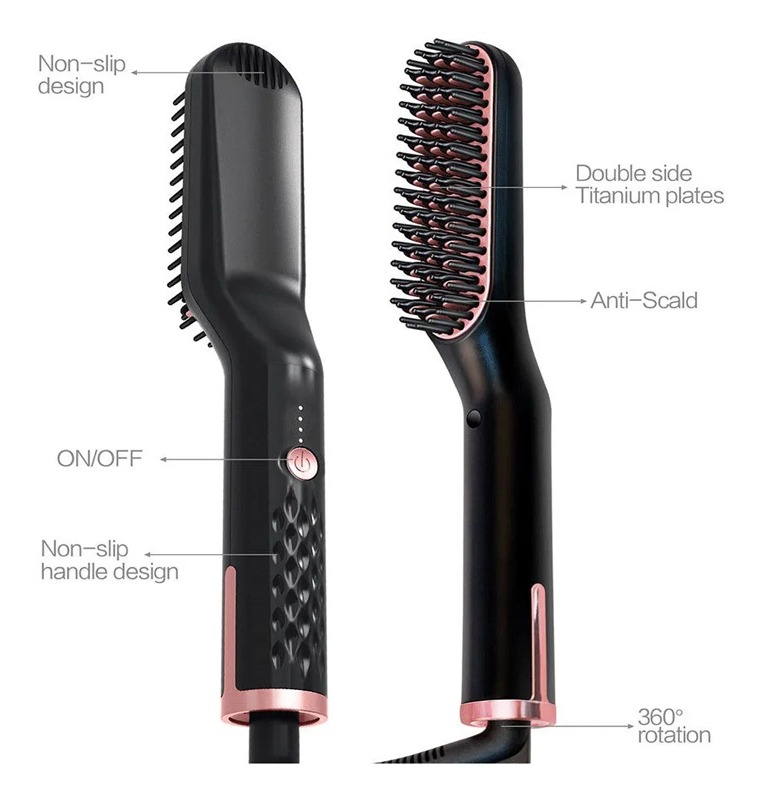 220v Chapinha Pente Alisador De Cabelo E Barba Masculino - Imagem 3