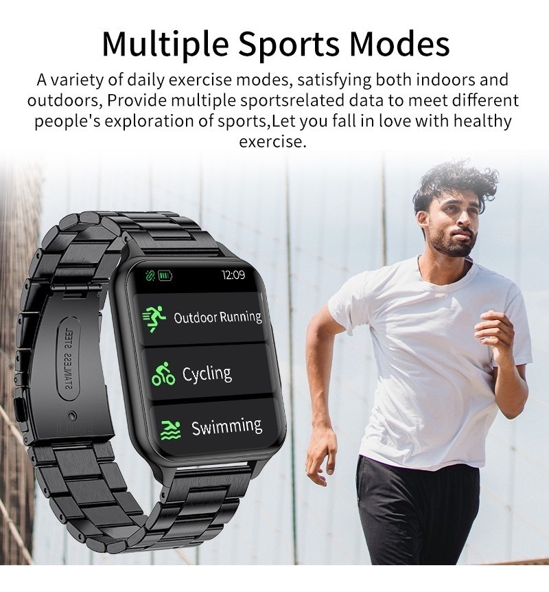 Sport Bluetooth Smartwatch Homens Mulheres Relógio De Temper - Imagem 5