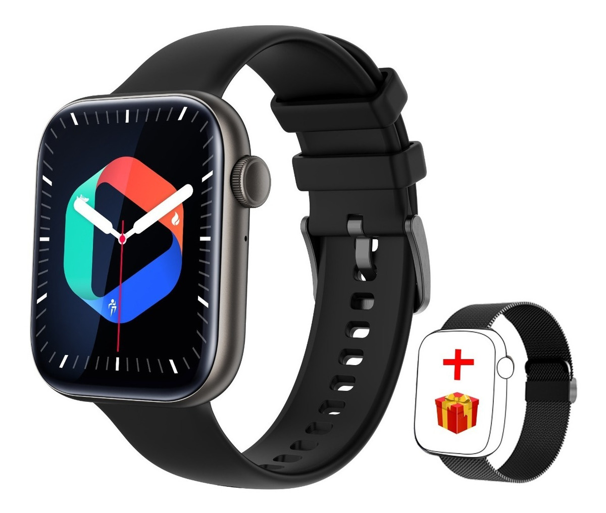 Smartwatch Impermeável Com Bluetooth Rosa Sobre Cinta Preta - Imagem 14