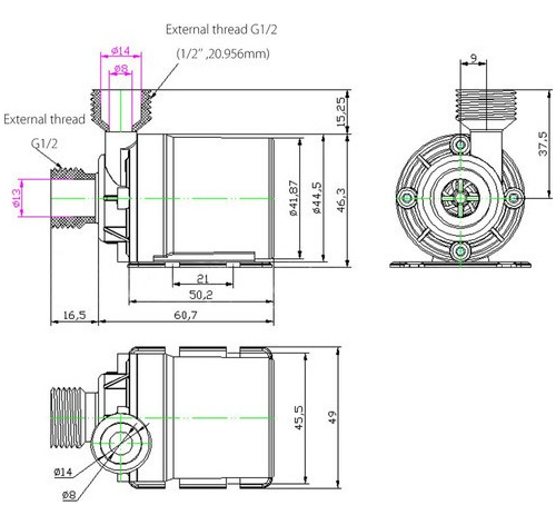 Dc Brushless Motor Bomba De Água Submersível 12v Volt Small - Imagem 4
