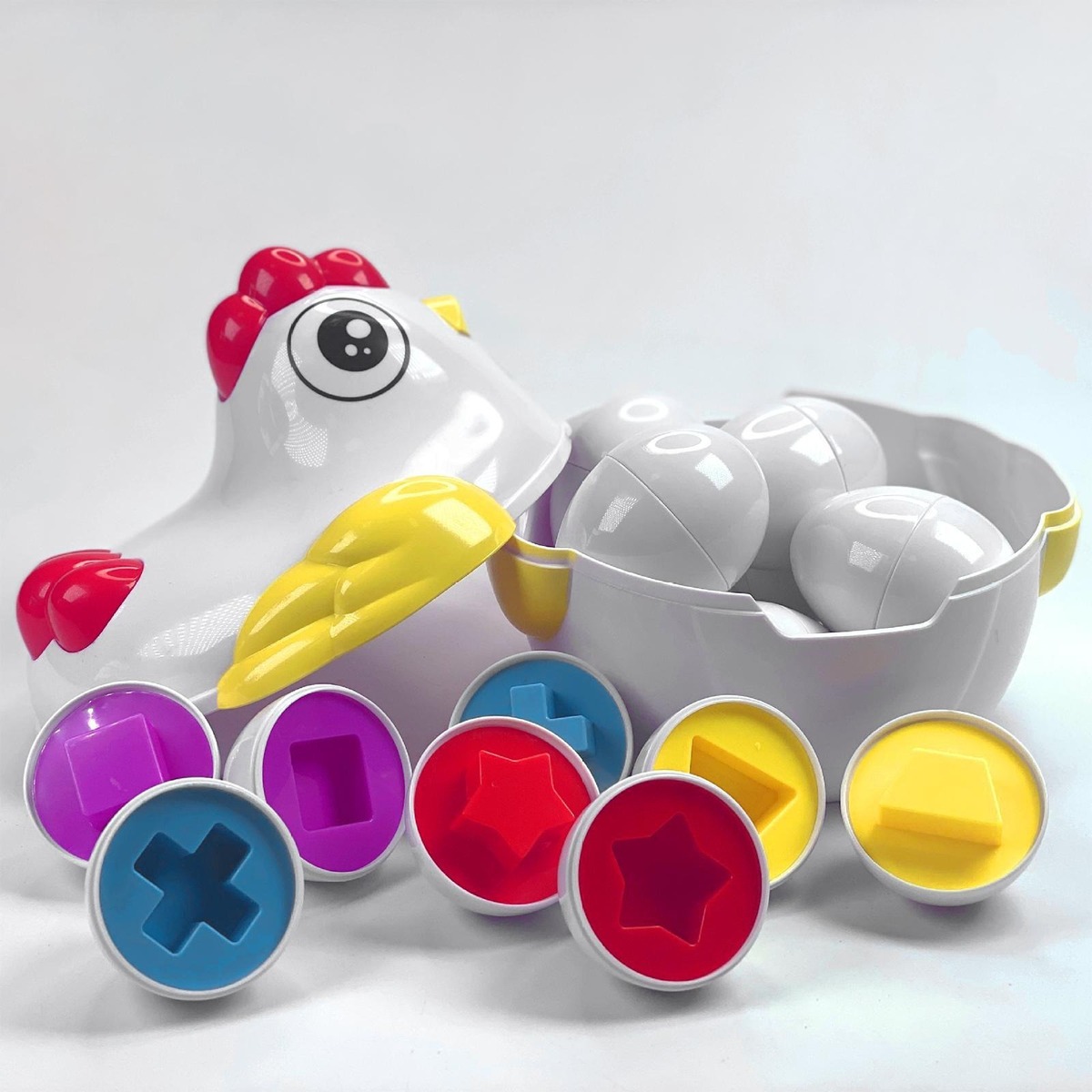 12 Peças Montessori Combinando Ovos Brinquedo Frango - Imagem 7