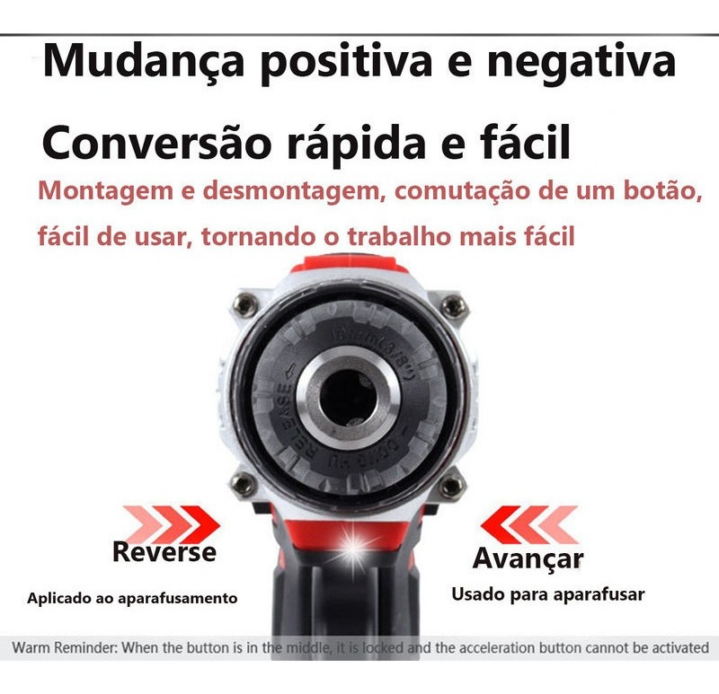 Caixa De Ferramentas Completa Furadeira 2 Bateria 21v-v - Imagem 5