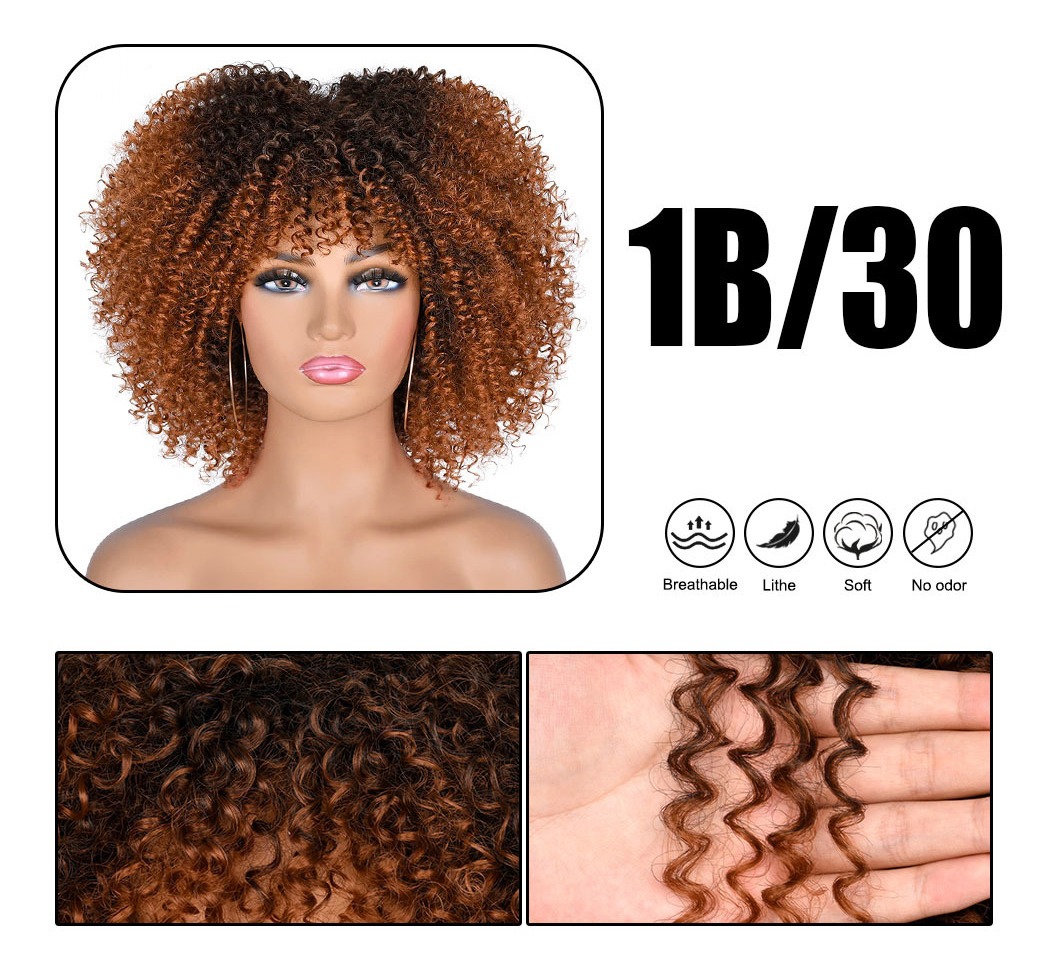 Peruca Peruca Afro Cacheada Para Uso Diario - Imagem 15